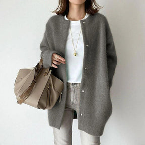 Casaco Feminino Elegante de Inverno com Caimento Solto