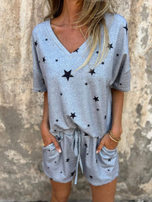 Conjunto Confortável com Estampa de Estrela