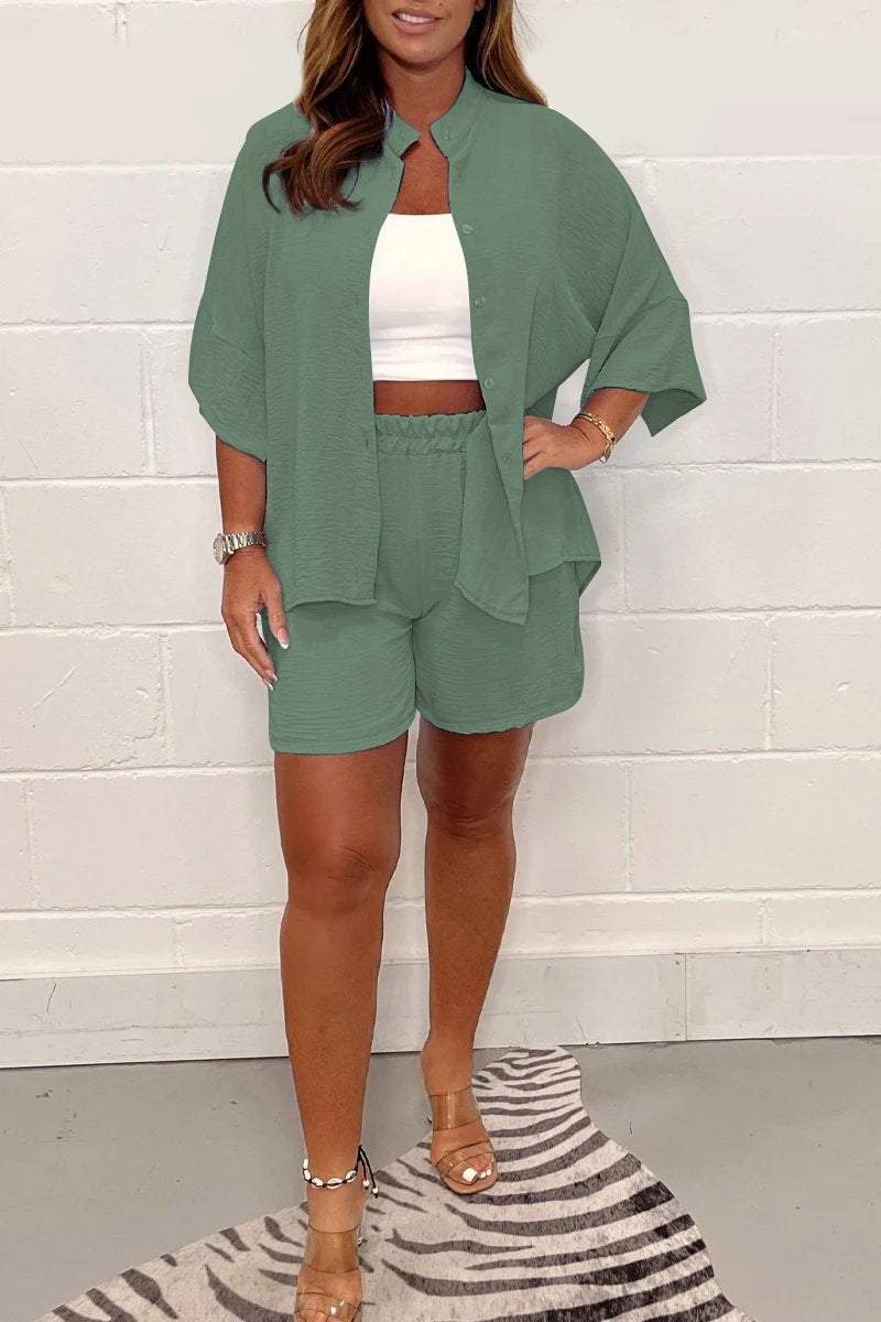 Conjunto de Camisa Casual com Shorts