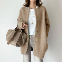 Casaco Feminino Elegante de Inverno com Caimento Solto