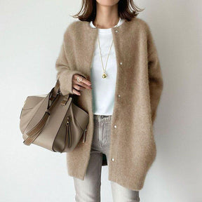 Casaco Feminino Elegante de Inverno com Caimento Solto