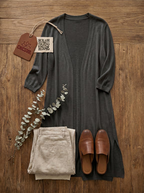 Cardigan Longo Feminino Leve