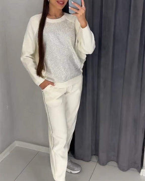 Conjunto Feminino em Malha com Brilho Whitney