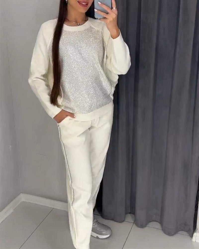Conjunto Feminino em Malha com Brilho Whitney