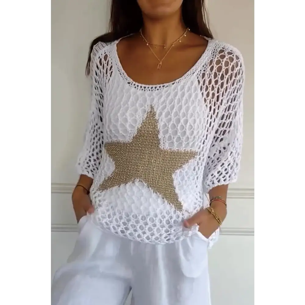 Blusa de Malha com Estrelas