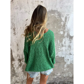 Blusa de Malha com Mangas Compridas e Decote em V