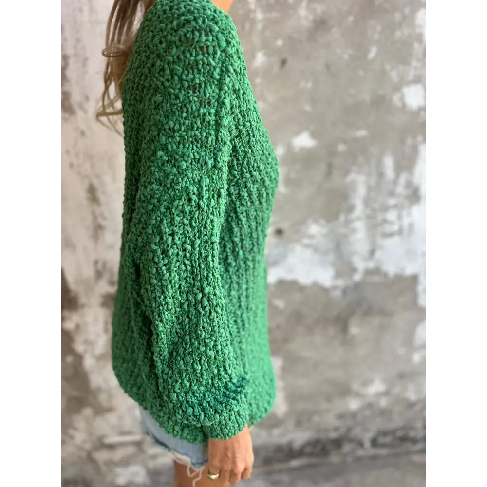 Blusa de Malha com Mangas Compridas e Decote em V